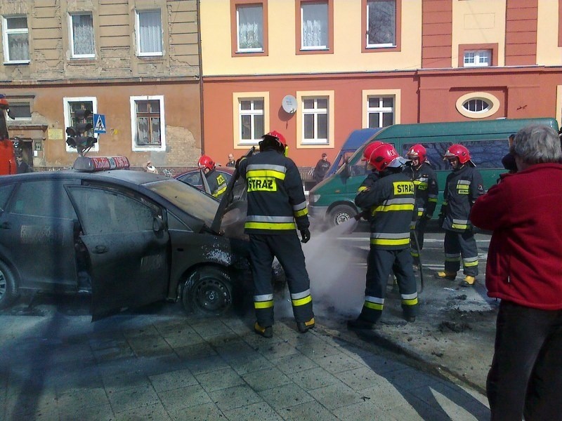 Pożar auta w centrum Szczecina