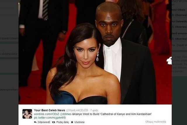 Kim Kardashian i Kanye West (fot. screen z Twitter.com)
