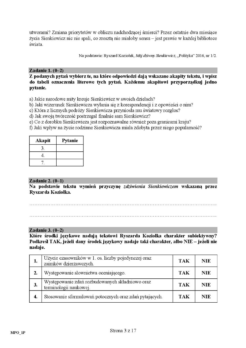 MATURA 2018 JĘZYK POLSKI: LALKA, MOTYW TĘSKNOTY, PRACA CZY...