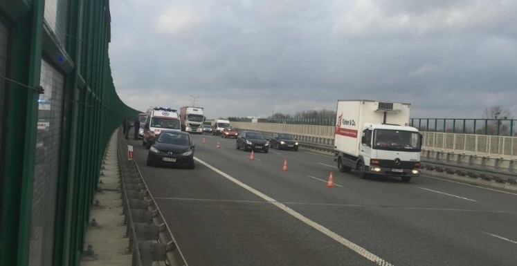 Karambol na autostradzie A1 na wysokości Knurowa