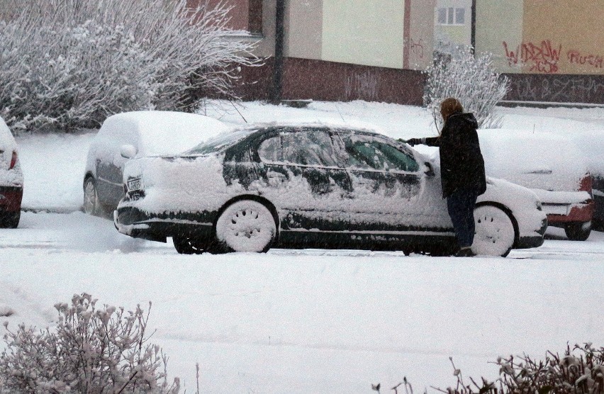 W Grudziądzu w poniedziałkowy ranek nasypało już około 20 cm...