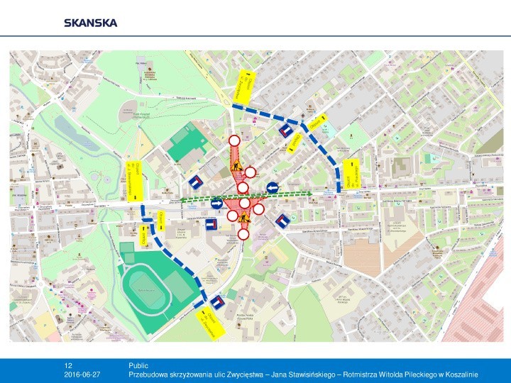 Firma Skanska wchodzi z robotami na Pileckiego i...