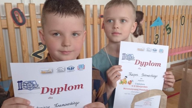 Antoś Krzeszkowski i Kacper Biernacki zajęli 1 miejsce w matematycznej olimpiadzie przedszkolaków
