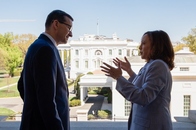 Premier Mateusz Morawiecki i wiceprezydent USA Kamala Harris