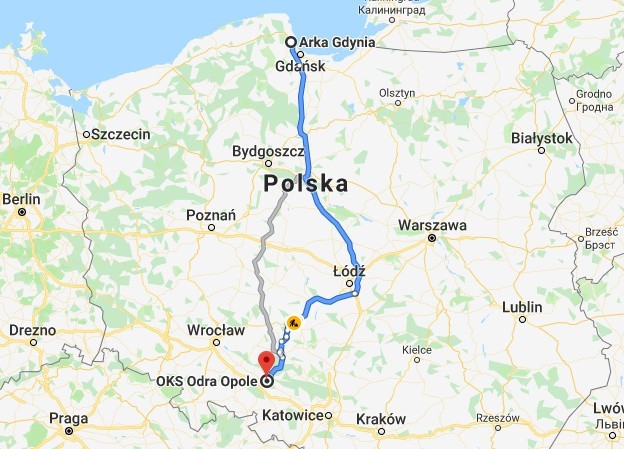 Odra Opole - Arka Gdynia - 554 km