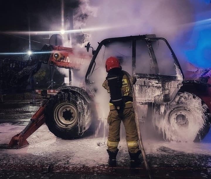 Pożar sprzętu budowlanego w Toruniu