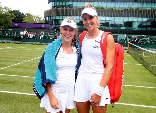 Magdalena Fręch i jej deblowa partnerka na Wimbledonie Brazylijka Beatriz Haddad Maia