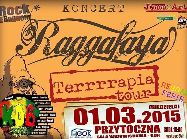 W niedzielę, 1 marca, w Przytocznej wystąpi Raggafaya. Koncert zakończy ferie zimowe w Gminnym Ośrodku Kultury.