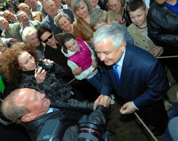 Lech Kaczynski w Sandomierzu...
