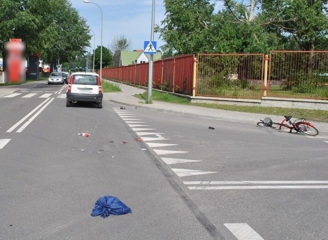 Wypadek rowerzystki na ulicy Komunalnej w Augustowie