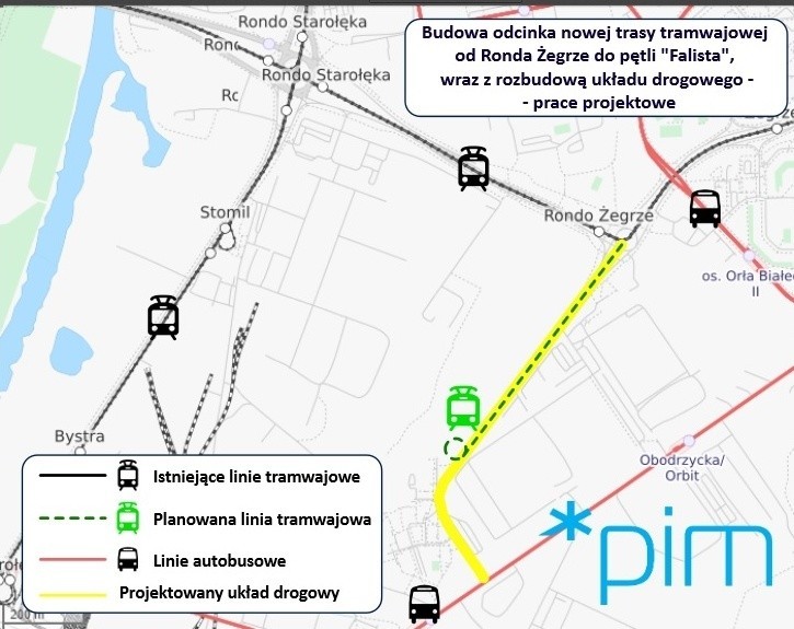 Trasa nowej linii tramwajowej