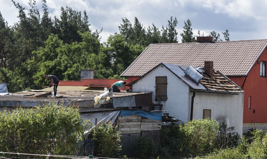 Zniszczenia we wsi Zawały...