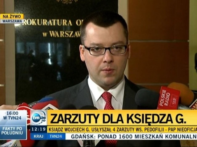 Cztery zarzuty dotyczące pedofilii dla księdza Wojciecha G.