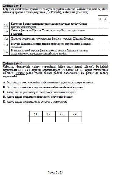 Próbna MATURA 2015 z języka rosyjskiego