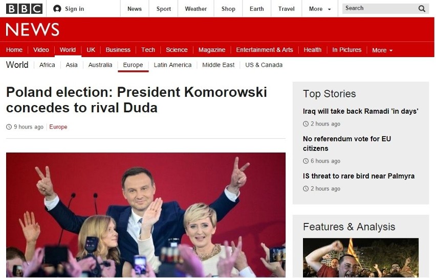 BBC określa zwycięstwo Dudy mianem "niezwykłego" i...