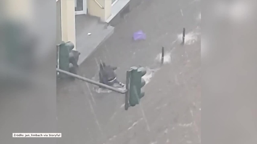 Woda porywała ludzi i pojazdy na ulicach. Gwałtowna ulewa w Wuppertalu w Niemczech [WIDEO]