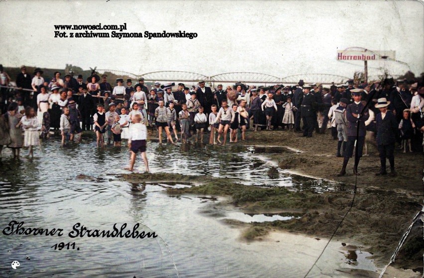 Toruńskie kąpielisko nad Wisłą w sierpniu 1911. Lato było...