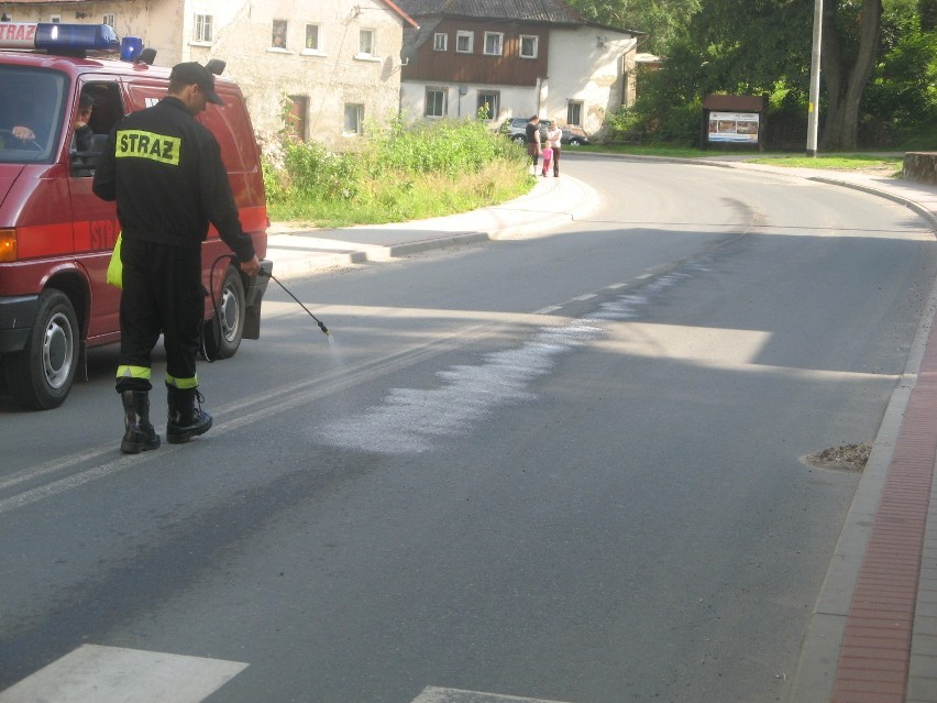 Świeradów Zdrój: Rozlany olej powodem kłopotów (ZDJĘCIA)