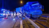 Wypadek dwóch ciężarówek na autostradzie A4 na Dolnym Śląsku. Jedna osoba została ranna