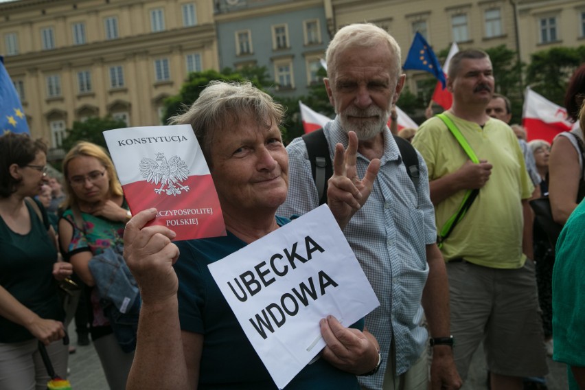 24 lipca 2017. Protest w obronie niezależności sądów na...