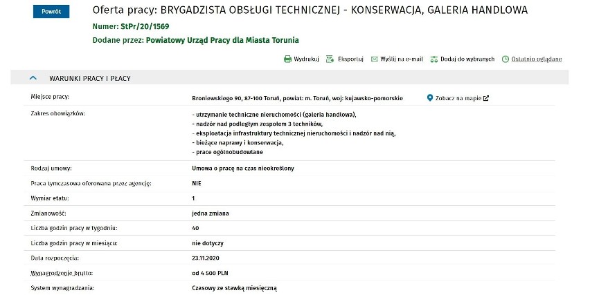 Jest praca w Toruniu i okolicach. Oferty pracy z powyżej 4 tysięcy złotych