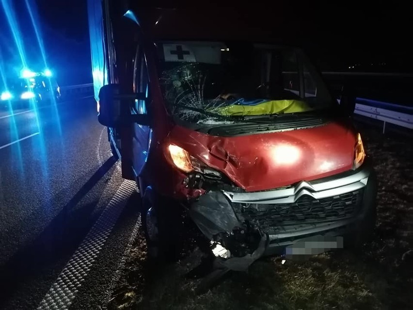 Zderzenie dwóch ukraińskich samochód na autostradzie A4 w Mirocinie [ZDJĘCIA]