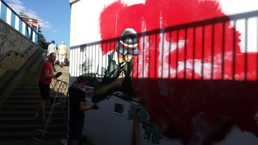 Sosnowiec: w Zagórzu powstaje mural z okazji rocznicy powstania warszawskiego [ZDJĘCIA]