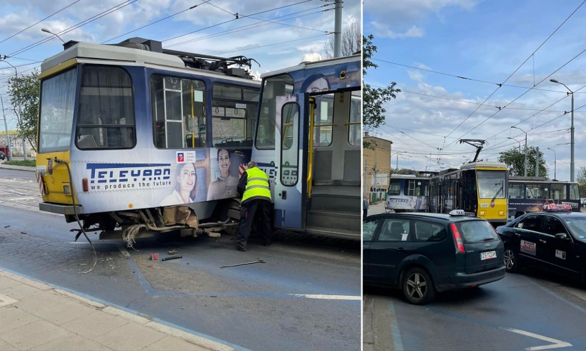 Wykolejony tramwaj blokuje przejazd na Golęcinie