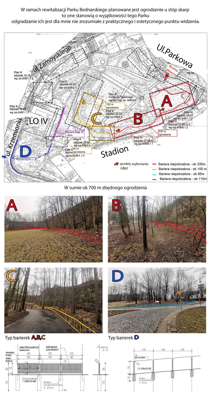 Mapka parku Bednarskiego pokazująca, gdzie znajdą się...