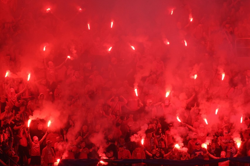 Racowisko Widzewa na meczu z Górnikiem