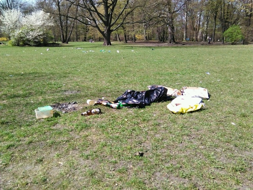 Śmieci w parku Południowym