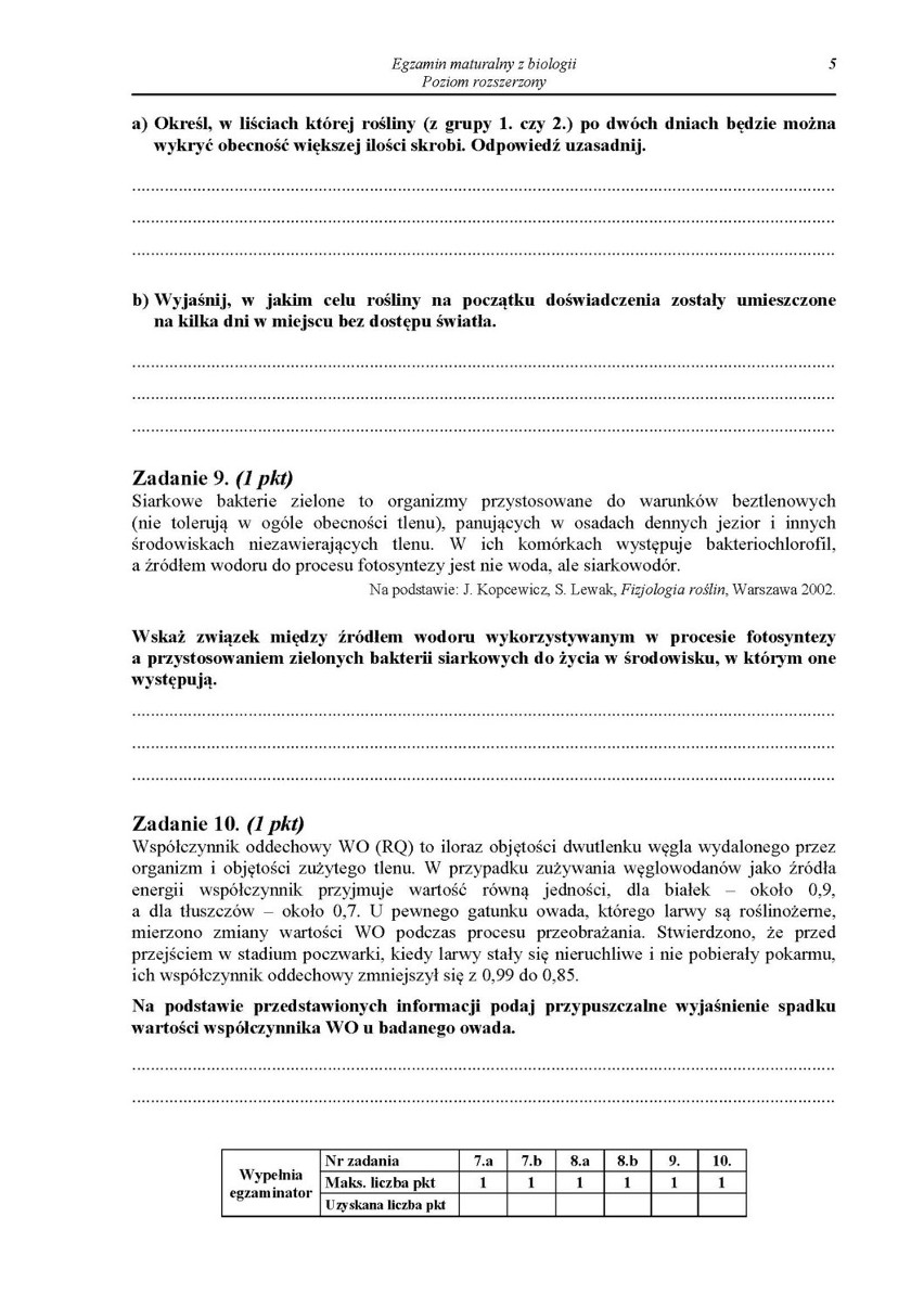 Matura 2014 BIOLOGIA ARKUSZE