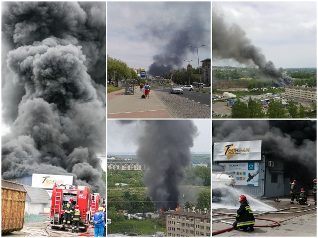Wielkie zadymienie widać z wielu miejsc w Szczecinie. Pożar wybuchł w jednej z hal w okolicach szczecińskiego portu, gdzie magazynowane są drewniane europalety. Jak to wyglądało z bliska i daleko - zobaczcie na zdjęciach naszego fotoreportera oraz naszych internautów. 