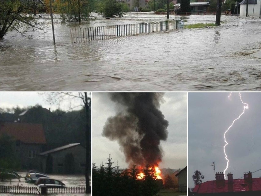 Wielka burza nad Chrzanowem. Zalane domy, drogi, połamane drzewa. Sytuacja jest poważna