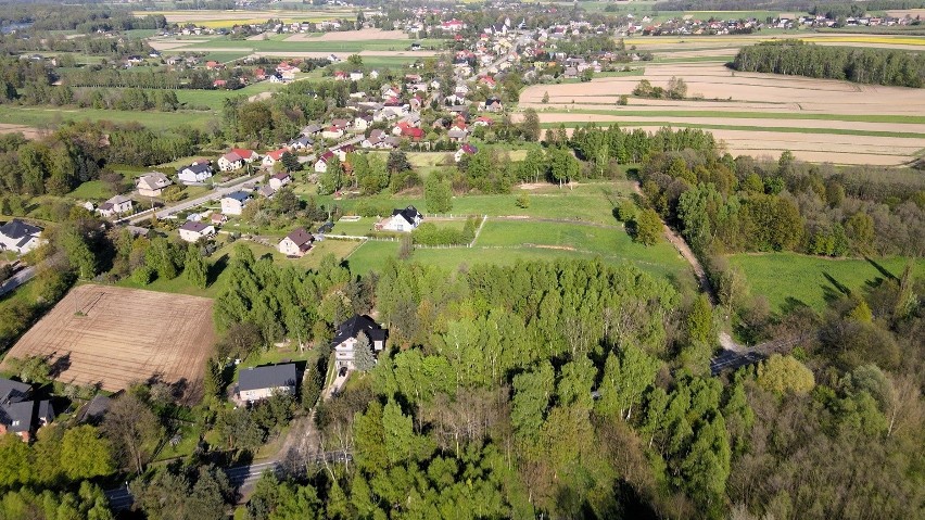 Widok z lotu ptaka na Grojec i Górę Grojecką, gdzie dokonano...