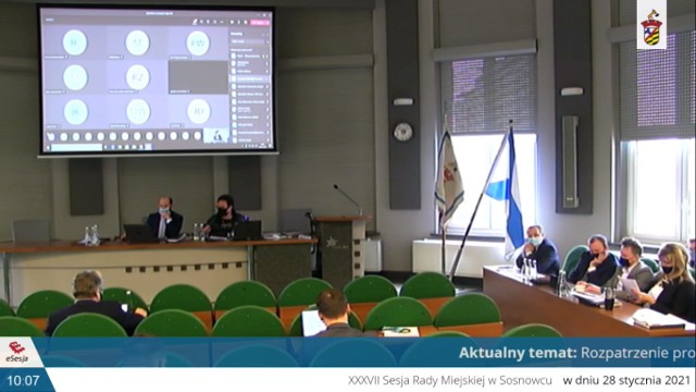 Styczniowa sesja Rady Miejskiej w Sosnowcu odbywała się częściowo zdalnie