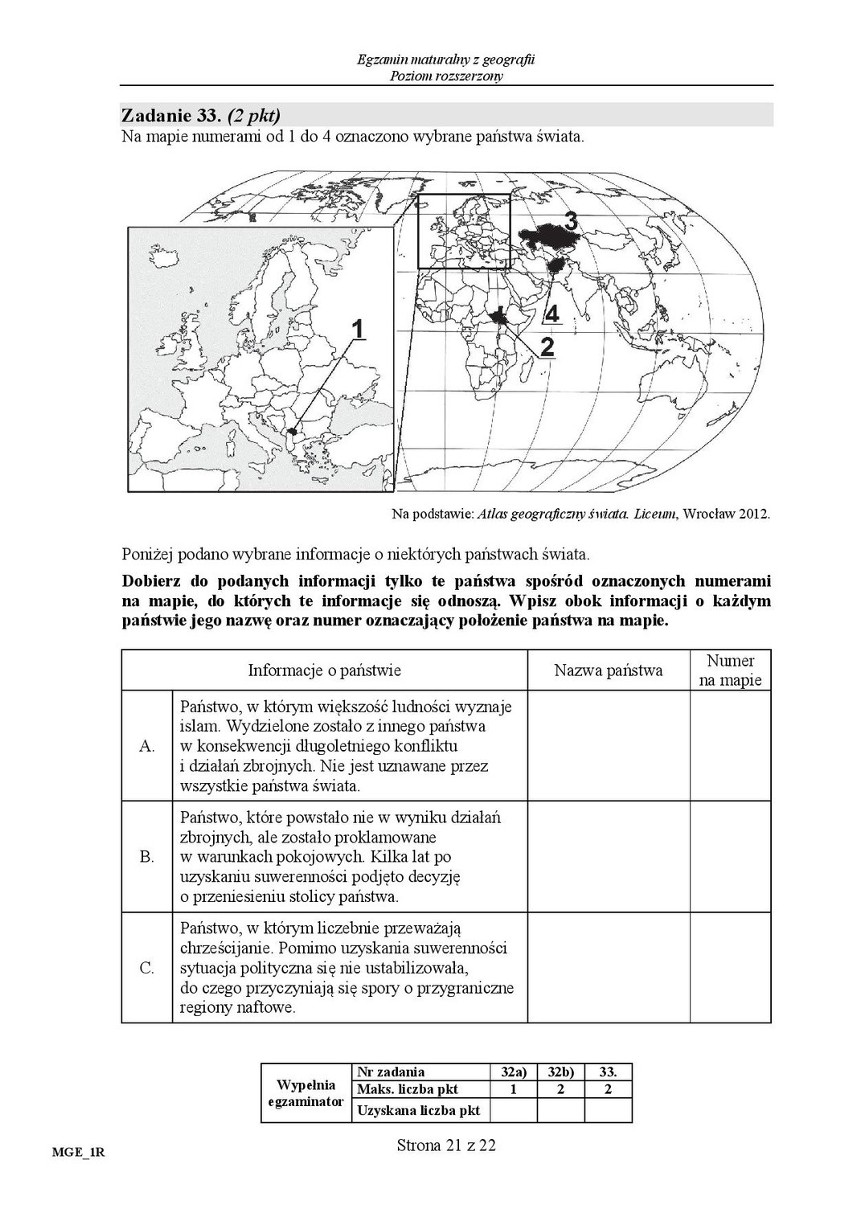 Stara matura 2016: GEOGRAFIA rozszerzona [ODPOWIEDZI, ARKUSZ...