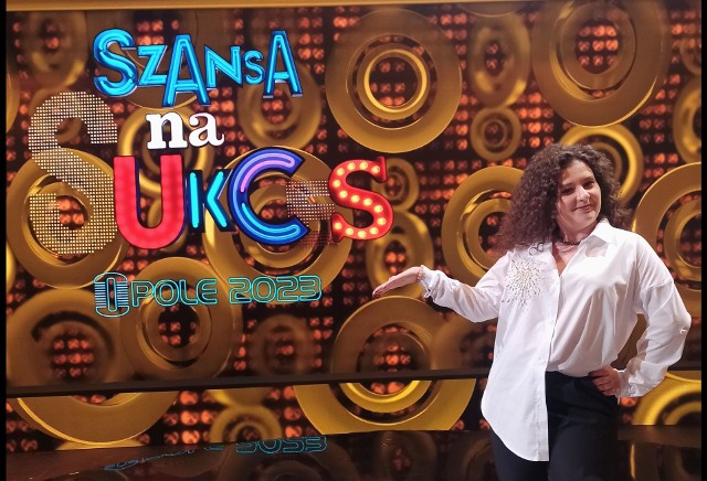 Agata Malicka w studio programu "Szansa na sukces".