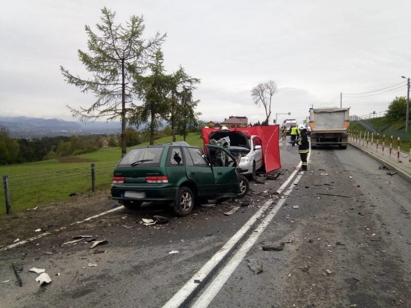 Trzetrzewina. Śmiertelny wypadek na drodze krajowej nr 28 [ZDJĘCIA]