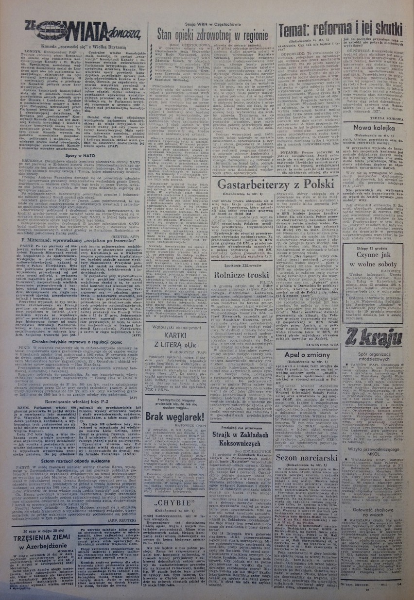 Dziennik Zachodni z 11 grudnia 1981 roku