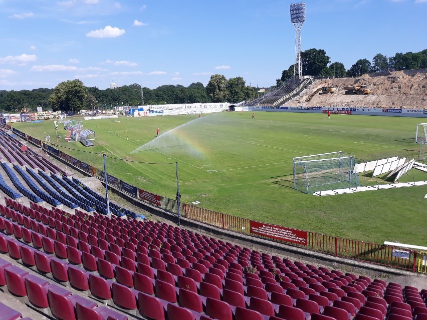 Budowa nowego stadionu Pogoni Szczecin - stan na 18 czerwca.