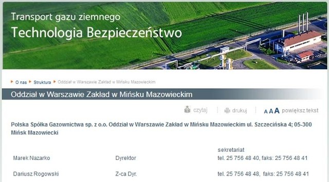 Marek Nazarko jest dyrektorem zakładu Polskiej Spółki Gazownictwa w Mińsku Mazowieckim