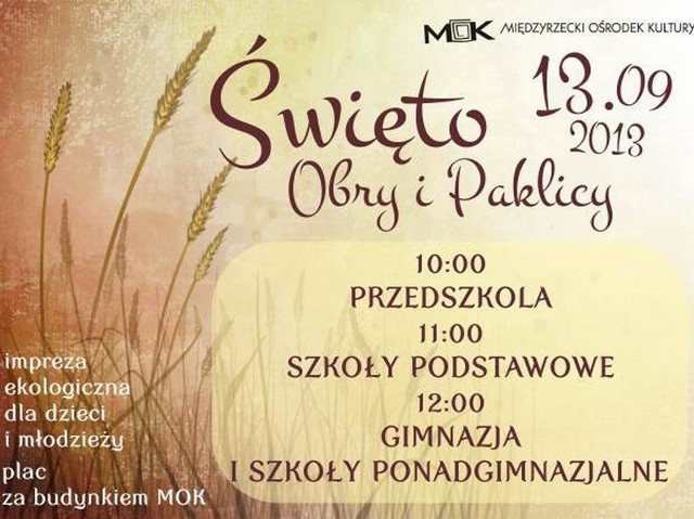 W piątek na placu za Międzyrzeckim Ośrodkiem Kultury odbędzie się Święto Obry i Paklicy