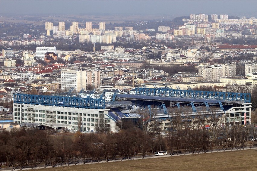 08.03.2011 krakow , ..widok z kopca, ..n/z: stadion wisly,...