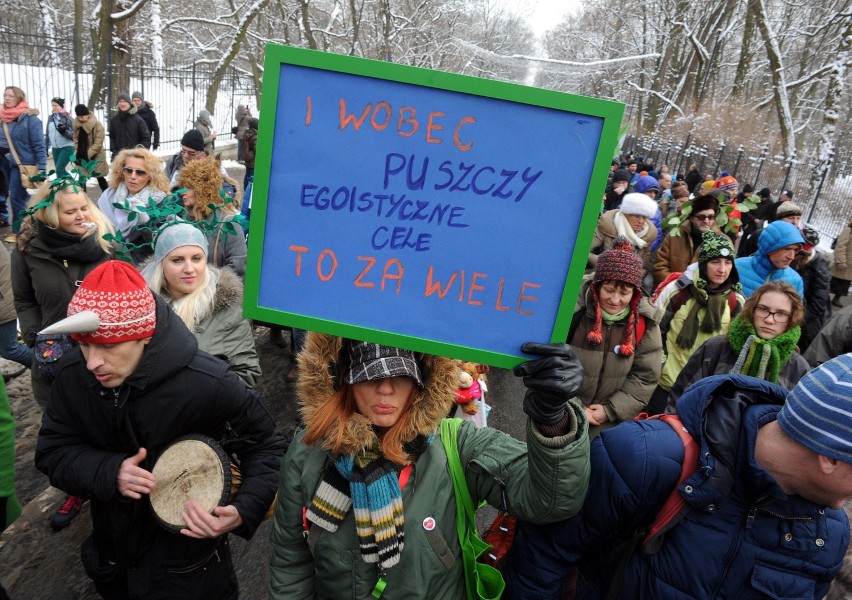 Protest w obronie Puszczy Białowieskiej w Warszawie