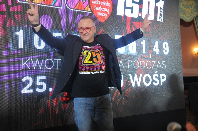 Jurek Owsiak ogłosił wynik zbiórki w czasie 25. finału WOŚP na specjalnie przygotowanej konferencji prasowej w Sali Tronowej Zamku Królewskiego w Warszawie.