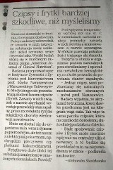Przewodniczący rady miasta, Dariusz Maciak przestrzega radnych: czipsy i frytki szkodzą!
