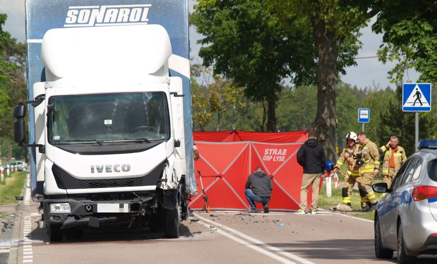 Wypadek w Łysych, 31.05.2021. Zderzenie quada z samochodem ciężarowym. Zdjęcia