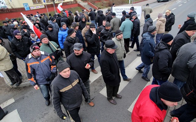 Protest w Silnie na drodze wojewódzkiej Chojnice - Tuchola