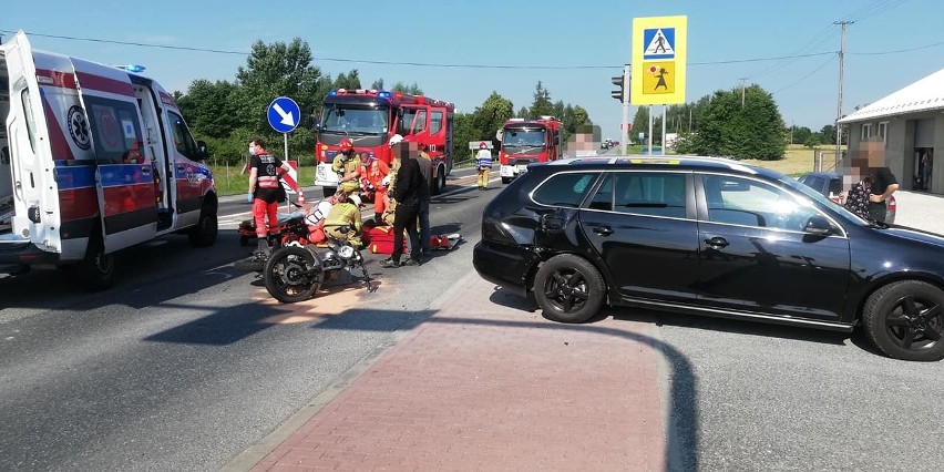 Sufczyn. Wypadek z udziałem motocykla, jedna osoba została ranna, sprawca był pod wpływem alkoholu [ZDJĘCIA]